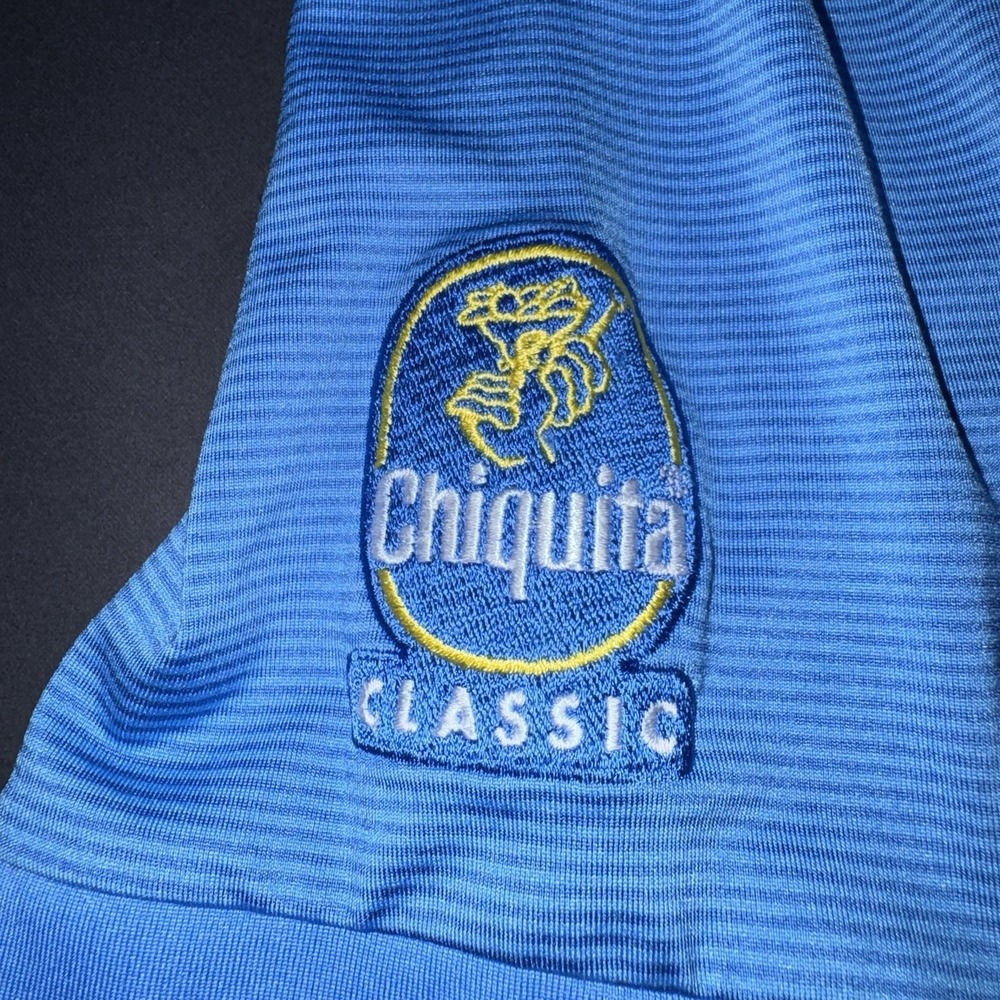 Men's Large adidas Climalite Chiquita Classic Men's Golf Polo Blue Chiquita Logo - Picture 3 of 5